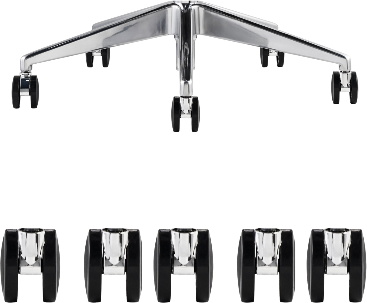 5x Castors - Standard Black & Chrome